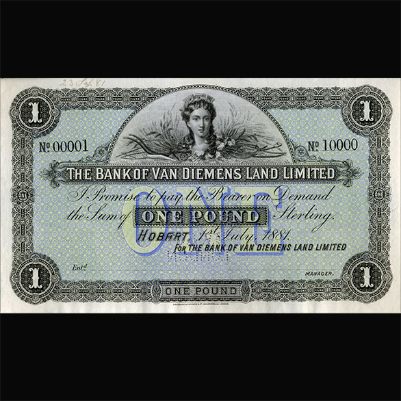 Bank of Van Diemen’s One pound banknote – <em>Tasmania’s first bank</em>
